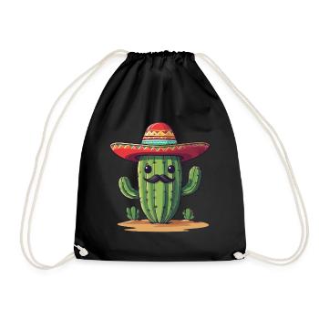 Cactus Fiesta Vacances Mexicaines Drôle - Sac de sport léger - noir - Devant