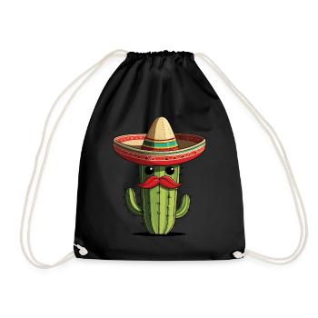Cactus Fiesta Vacances Mexicaines Drôle - Sac de sport léger - noir - Devant