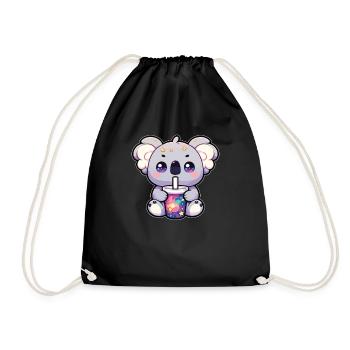 Koalas trinken Bubble Tea Galaxie Boba Koala - Turnbeutel - Schwarz - Vorne