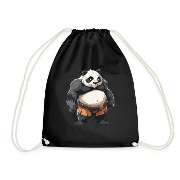 Panda Bear Sumo Catcher Panda géant japonais - Sac de sport léger - noir - Devant