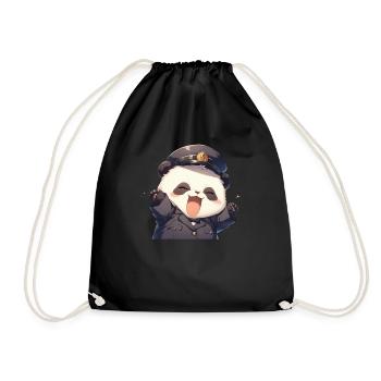 Pandabär Shinkansen-Kondukteur Japanischer Riesenp - Turnbeutel - Schwarz - Vorne