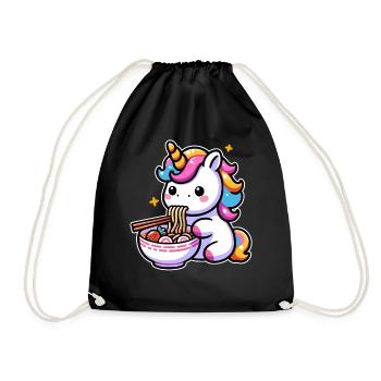 Japonais Kawaii Licorne Ramen Cuisine Asiatique - Sac de sport léger - noir - Devant
