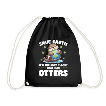 Ist der einzige Planet mit Otters Earth Day - Turnbeutel - Schwarz - Vorne