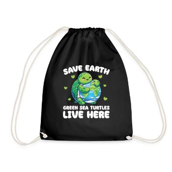 C’est la seule planète Tortue de mer verte - Sac de sport léger - noir - Devant