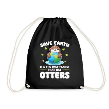 Ist der einzige Planet mit Otters Earth Day - Turnbeutel - Schwarz - Vorne