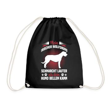 Irish Wolfhound Snores Noisy Greyhound - Drawstring Bag - black - Front