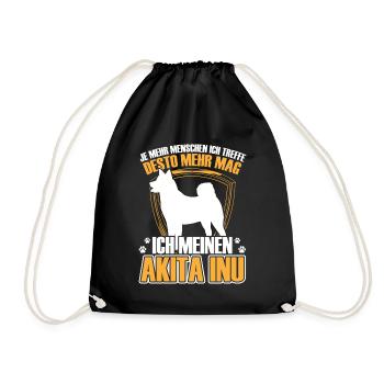 Akita Inu more like Japanese Akita Inu - Drawstring Bag - black - Front