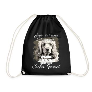 Englischer Cocker Spaniel schöner Spruch - Turnbeutel - Schwarz - Vorne