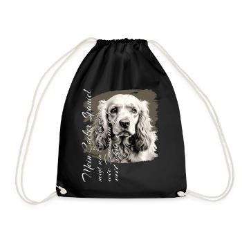 Englischer Cocker Spaniel lustiger Spruch - Turnbeutel - Schwarz - Vorne