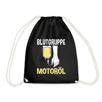 Blutgruppe Motoröl - Turnbeutel - Schwarz - Vorne