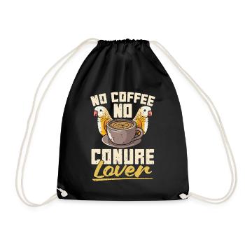 Conure Lover No Coffee No Sun Conure Coffee Lover - Drawstring Bag - black - Front