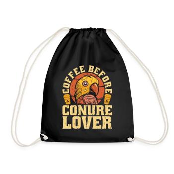 Conure Lover Coffee Parrot Owner Coffee Lover - Turnbeutel - Schwarz - Vorne
