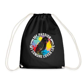 Conure My Passion My Conure Parrot Pet Bird Lover - Drawstring Bag - black - Front