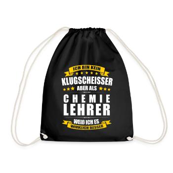 Ich Bin Kein Klugscheisser Chemielehrer Lehrer - Turnbeutel - Schwarz - Vorne