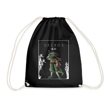 Geckos Chinois Hanzi Lézard Gekkota à crête - Sac de sport léger - noir - Devant
