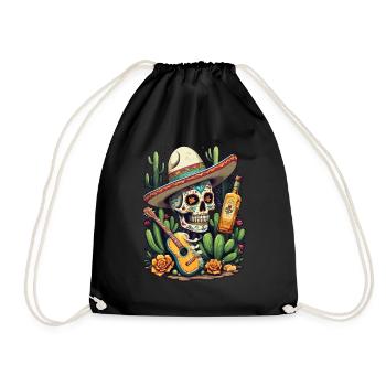 Tequila Skull Design Cinco De Mayo Mexique Célébration - Sac de sport léger - noir - Devant