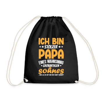 Proud Dad T-Shirt Gift from Son - Drawstring Bag - black - Front
