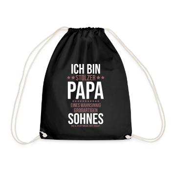 Proud Dad T-Shirt Gift from Son - Drawstring Bag - black - Front
