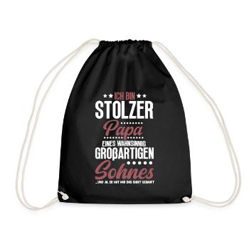 Proud Dad T-Shirt Gift from Son - Drawstring Bag - black - Front