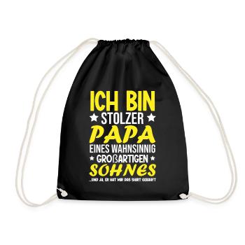 Proud Dad T-Shirt Gift from Son - Drawstring Bag - black - Front