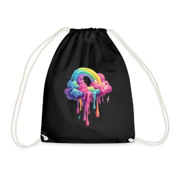 Bunter Schmelzender Regenbogen Zauber - Turnbeutel - Schwarz - Vorne