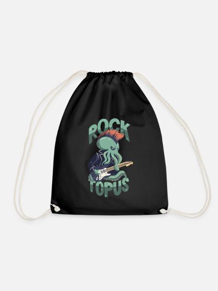 Rocker-Oktopus / Wortspiel / Rocktopus - Turnbeutel - Schwarz