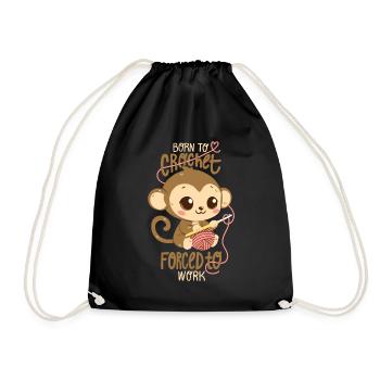 Né pour crocheter, forcé de travailler - Sac de sport léger - noir - Devant