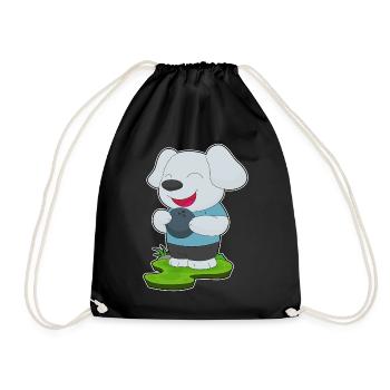 Dog Bowling Bowling Ball - Drawstring Bag - black - Front