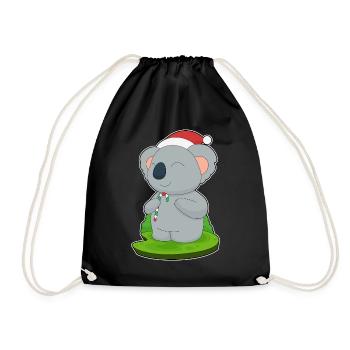 Koala Christmas Candy Cane - Drawstring Bag - black - Front