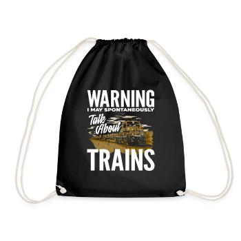Train Trains Hobby Train Spotter Railway Lover - Drawstring Bag - black - Front
