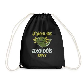 J’aime les axolotls, d’accord ? Axolotl doux - Sac de sport léger - noir - Devant