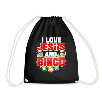 Joueur de bingo Jésus Foi Chrétienne - Sac de sport léger - noir - Devant