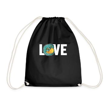 Gecko Love Lézard à crête Gekkota Gecko Expert - Sac de sport léger - noir - Devant