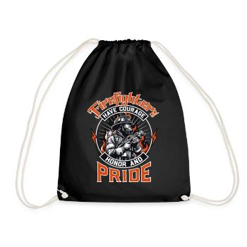 Firefighters have courage, honour and pride - Drawstring Bag - black - Front