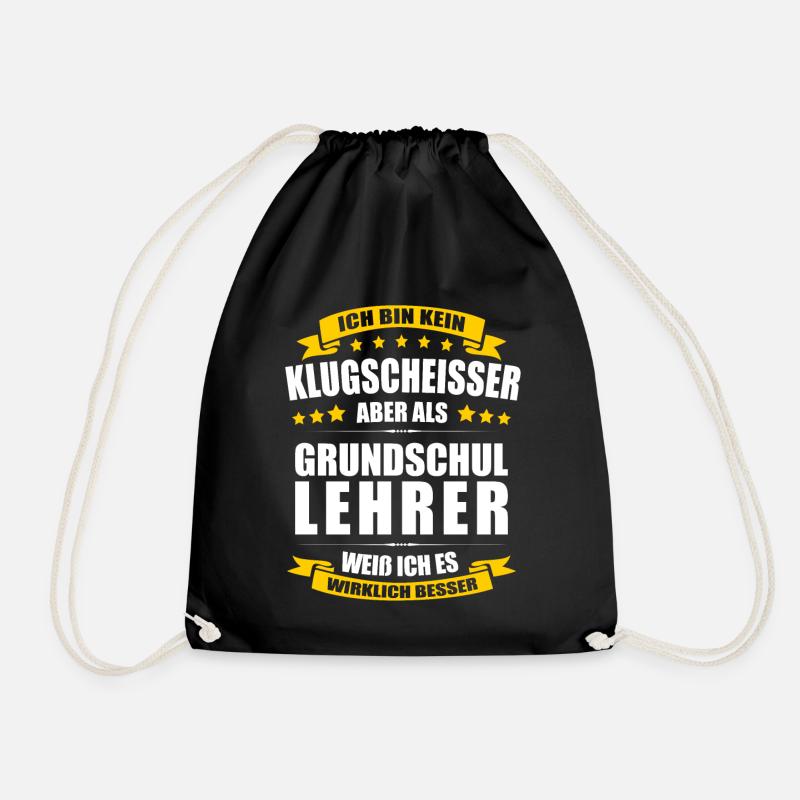 Ich Bin Kein Klugscheisser Grundschullehrer Lehrer - Turnbeutel - Schwarz