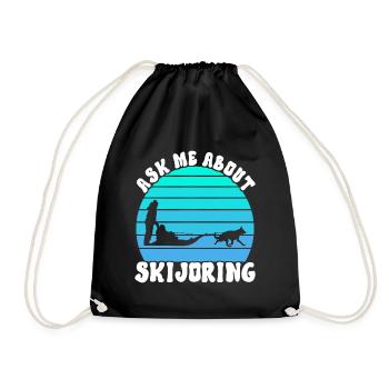 Sledding Sled Dogs - Drawstring Bag - black - Front