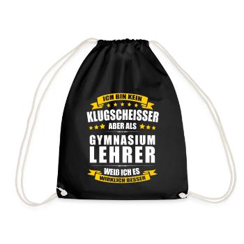 Ich Bin Kein Klugscheisser Gymnasiumlehrer Lehrer - Turnbeutel - Schwarz - Vorne