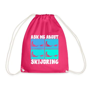 Sledding Sled dogs - Drawstring Bag - fuchsia - Front