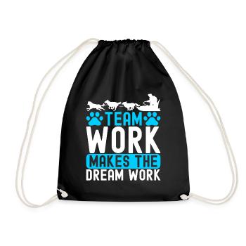 Sledding Sled Dogs - Drawstring Bag - black - Front