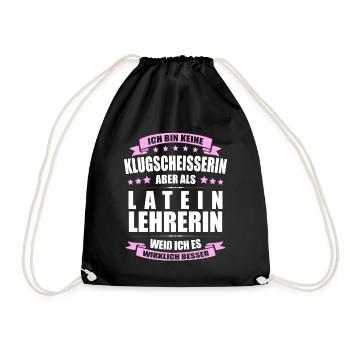 Lateinlehrerin Abschied Lehrerin Erinnerung Lehrer - Turnbeutel - Schwarz - Vorne