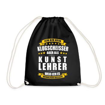 Ich Bin Kein Klugscheisser Kunstlehrer Lehrer - Turnbeutel - Schwarz - Vorne
