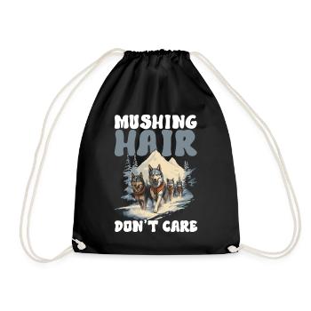 Sledding Sled Dogs - Drawstring Bag - black - Front