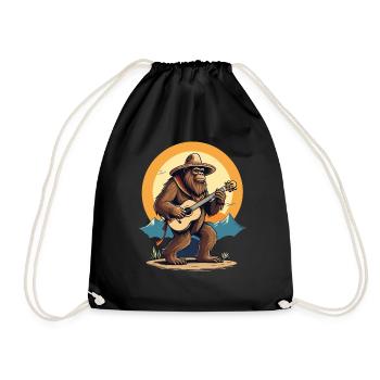 Bigfoot Mexikanischer Mariachi Gitarrenspaß - Turnbeutel - Schwarz - Vorne