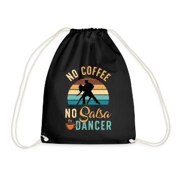 Salsa Dancer No Coffee No Salsa Music Coffee Lover - Drawstring Bag - black - Front