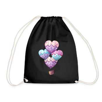 Coeurs colorés ballons volant haut - Sac de sport léger - noir - Devant