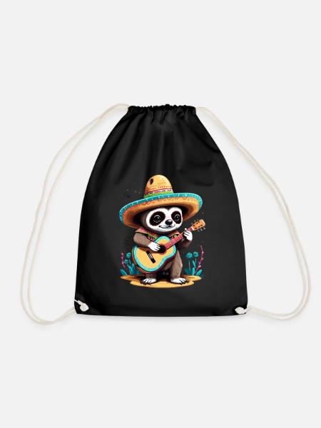 Faultier Mariachi Mexiko Musik Fiesta - Turnbeutel - Schwarz