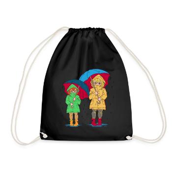 Fille, Frère Ou Sœur, Soeur, Parapluie - Sac de sport léger - noir - Devant