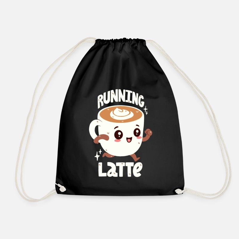 Caffè Latte ist spät dran - Turnbeutel - Schwarz