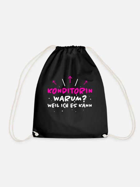 Konditorin Spruch Backen Witz Konditorin Geschenk - Turnbeutel - Schwarz