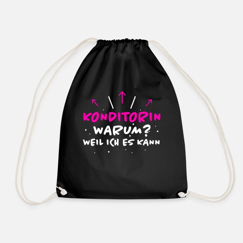 Konditorin Spruch Backen Witz Konditorin Geschenk - Turnbeutel - Schwarz